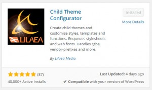 Child Theme Configurator Plugin