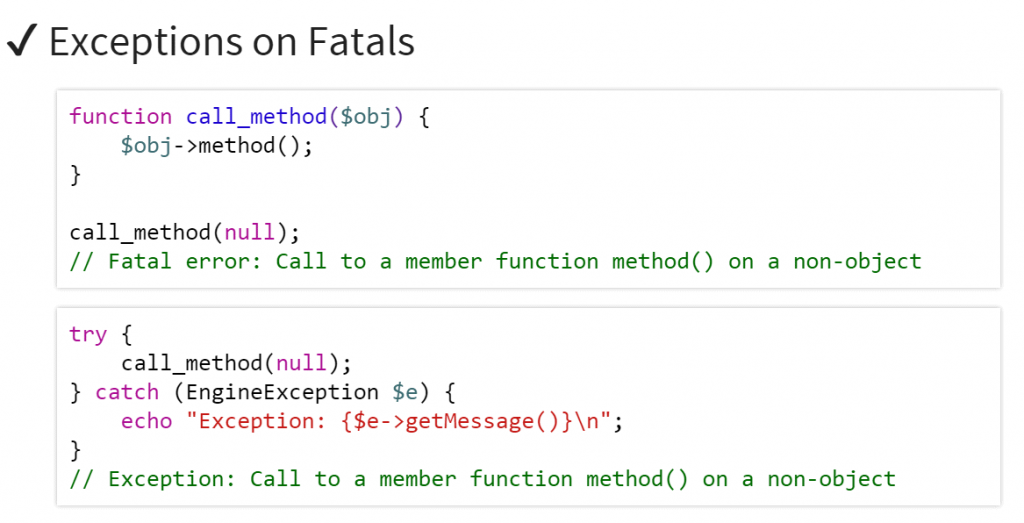 PHP7 - Fatal Exception